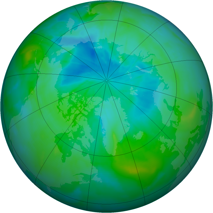 Arctic ozone map for 13 August 2012